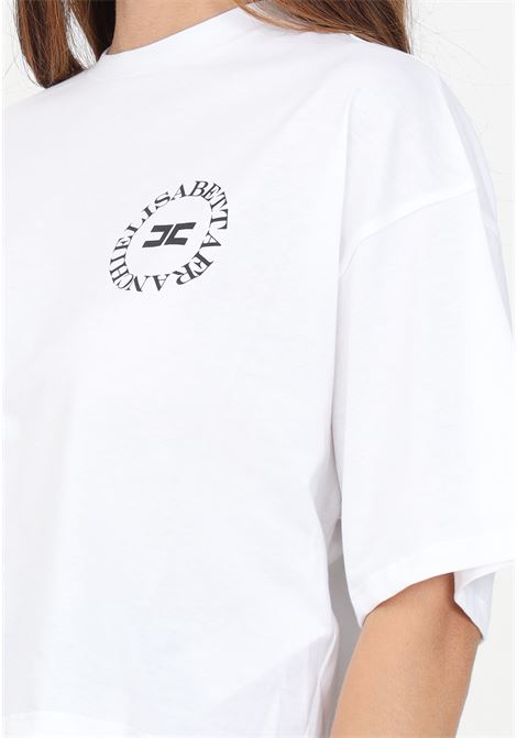 T-shirt a manica corta bianca da donna con stampa logo ELISABETTA FRANCHI | MA00646E2270